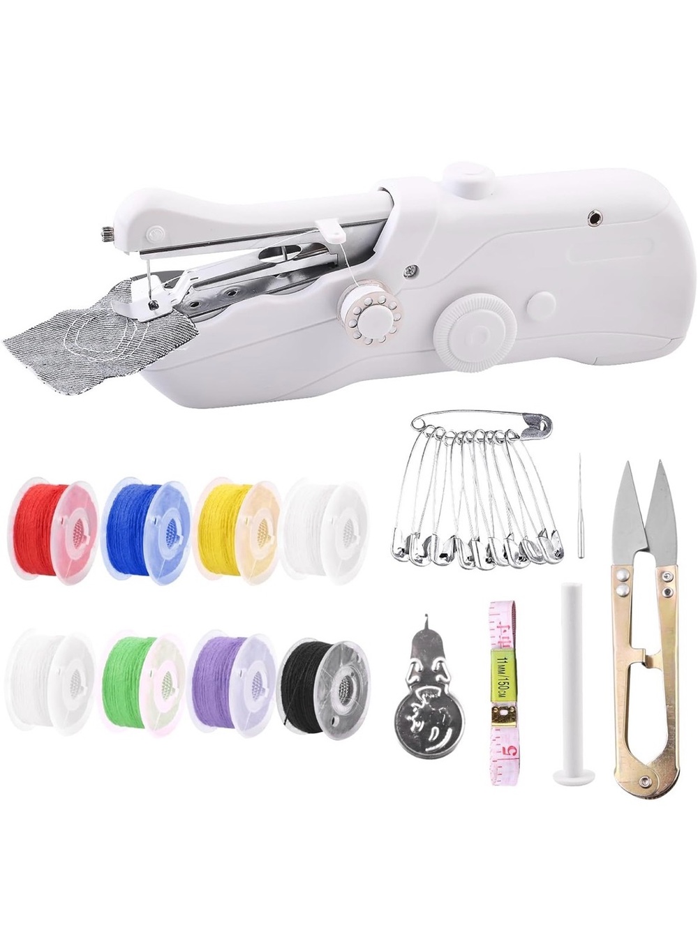 Portable Handheld Sewing Machine Kit Travel Quick Fix Sew Machine for Beginners